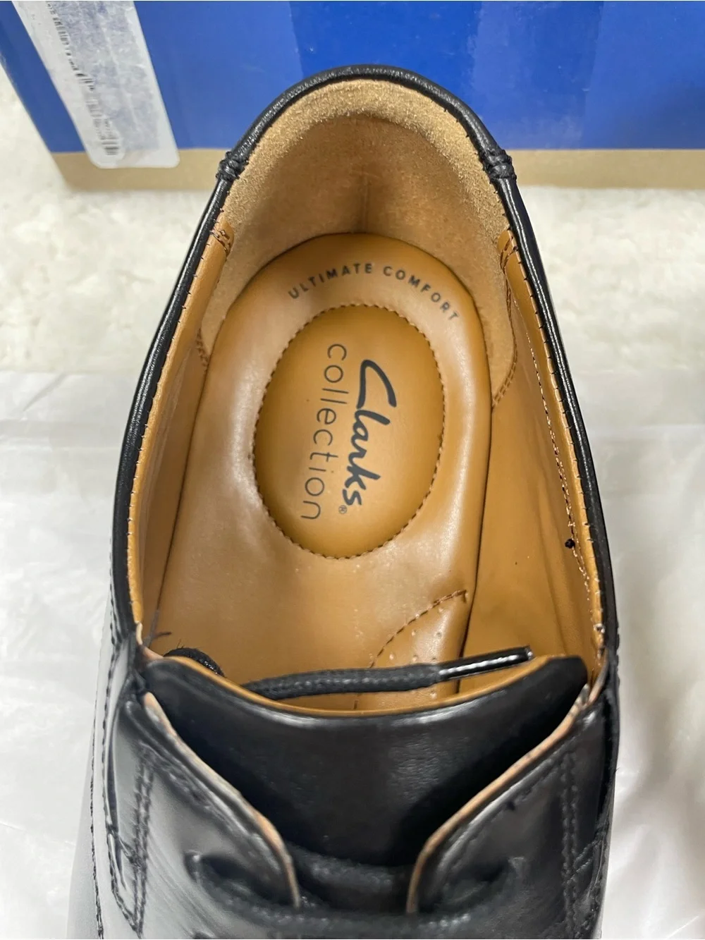 Clarks Black Leather Cap-Toe Lace-Up Oxfords Size 10